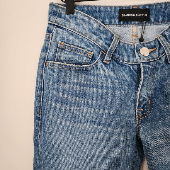 NWT Brandon Maxwell | Scooped Waist Straight Leg Jeans in Trinity Wash - Size 26 - Picture 4 of 13